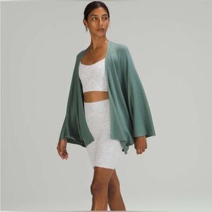 Lululemon Cashlu Knit Textured Wrap Tidewater Teal